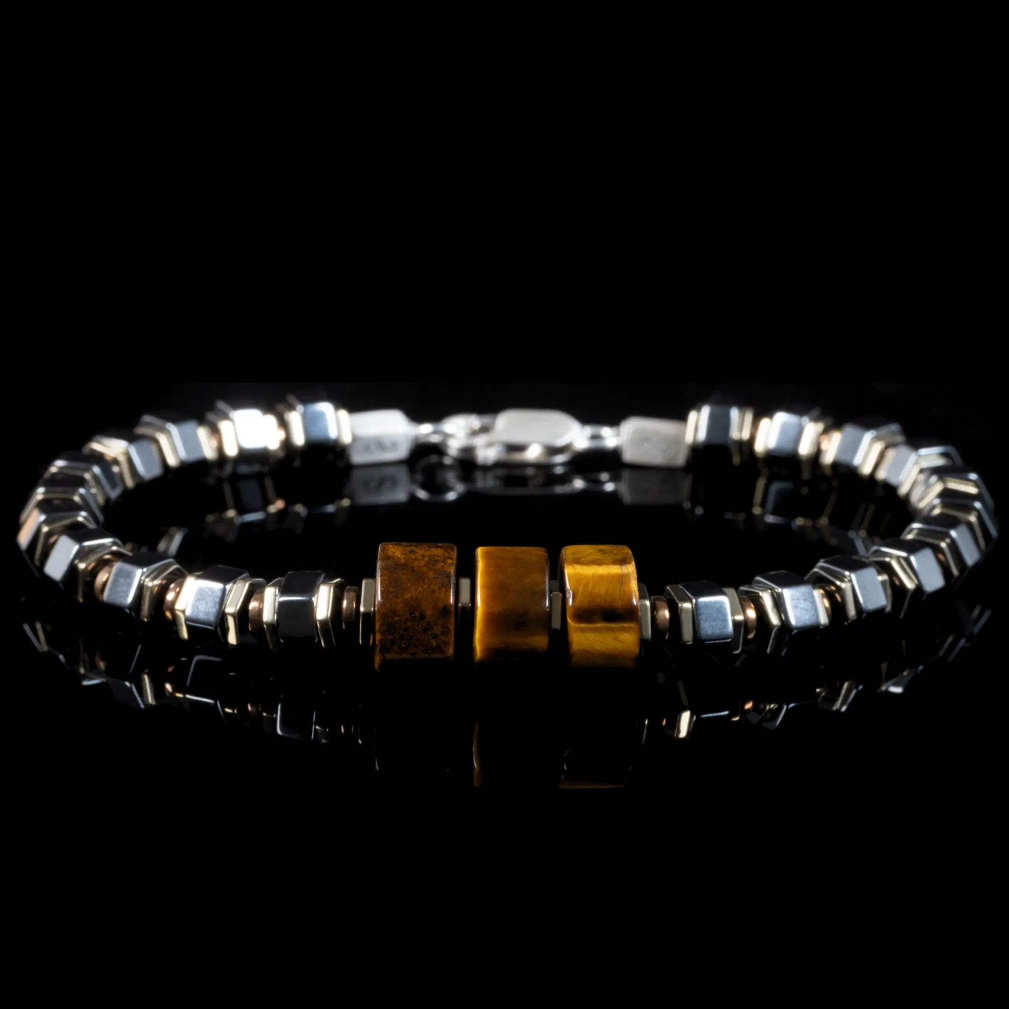 TIGER EYE - HEMATITE BRACELET XXI (6-9MM)