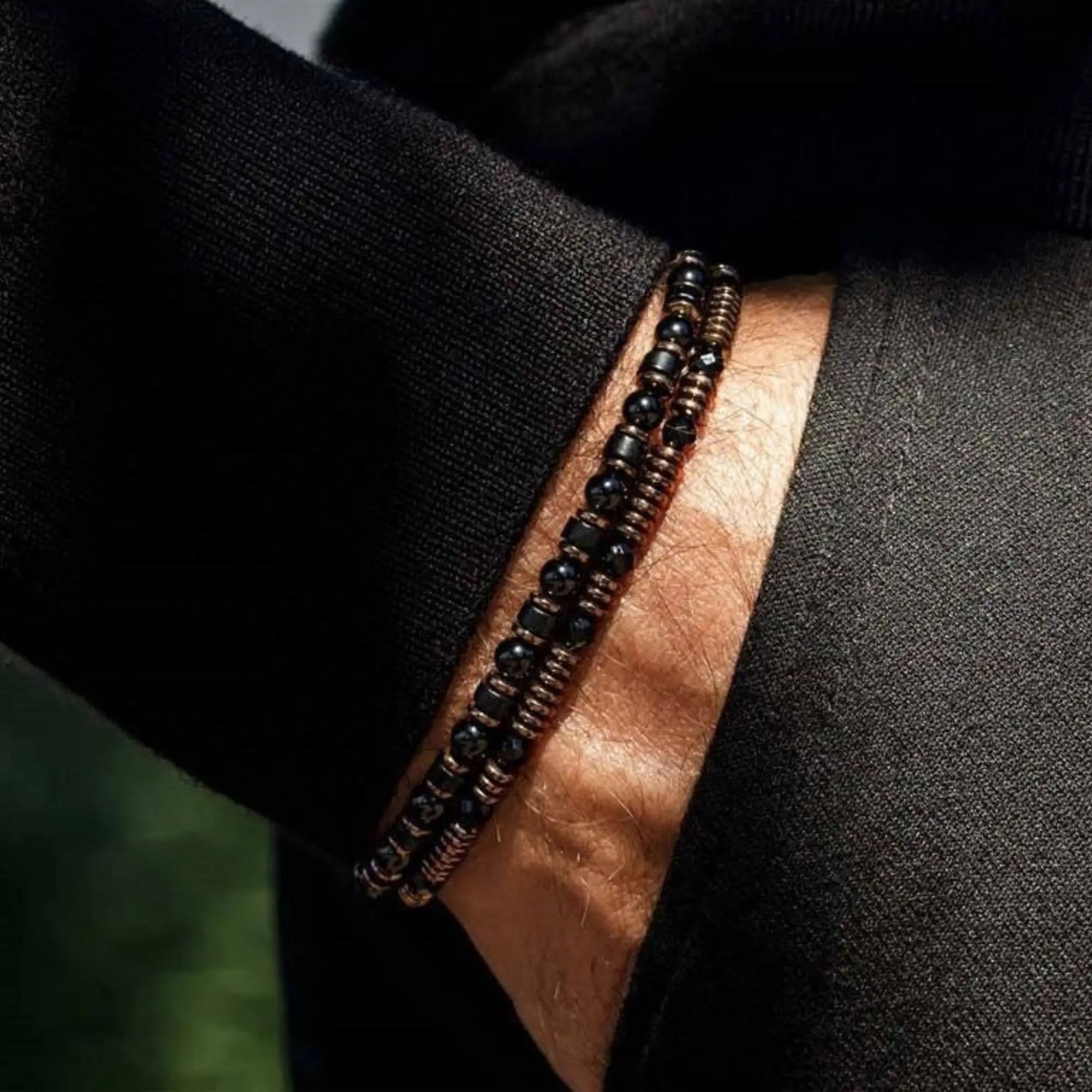 BLACK ONYX BRACELET V (4MM)
