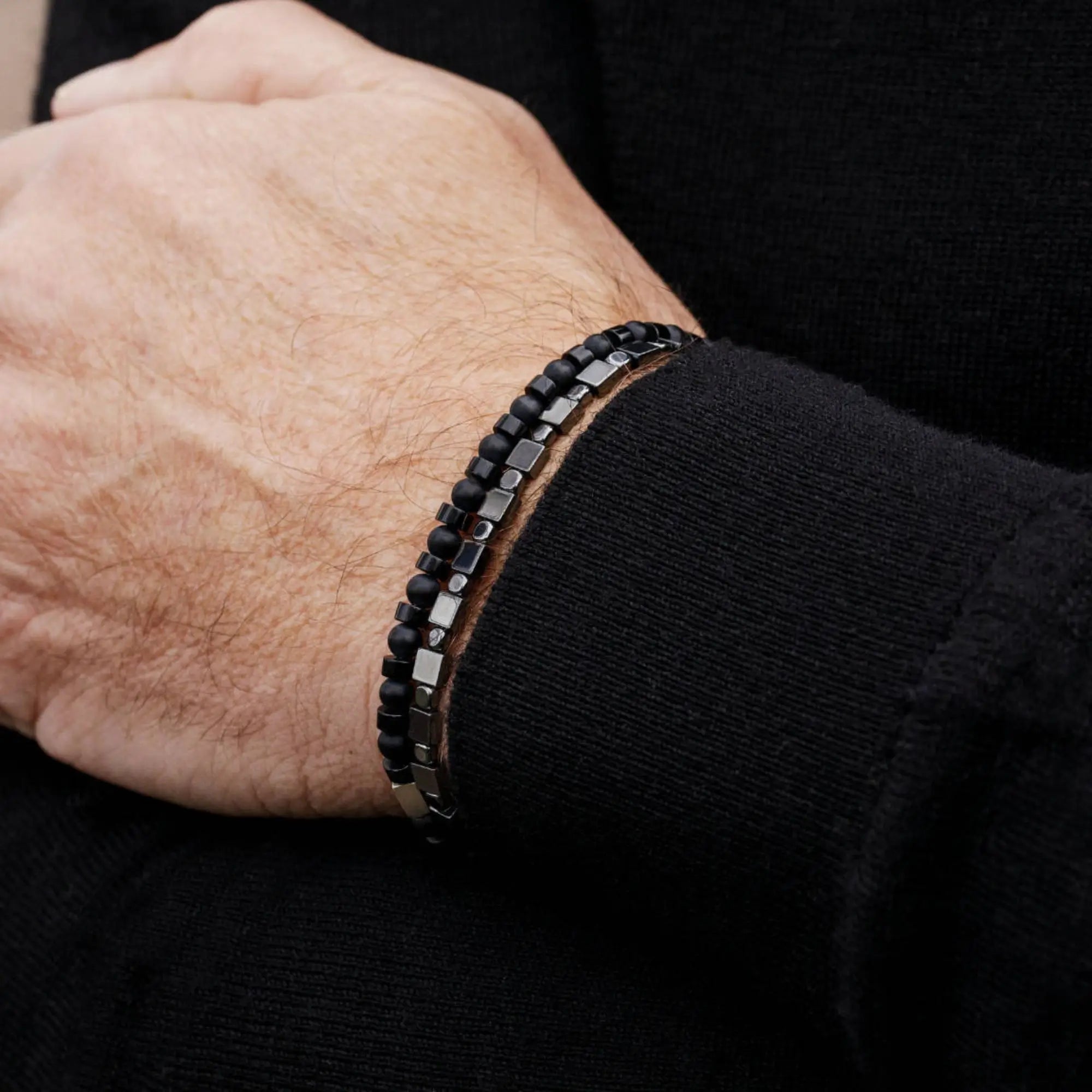 BLACK AGATE BRACELET VI (4MM)