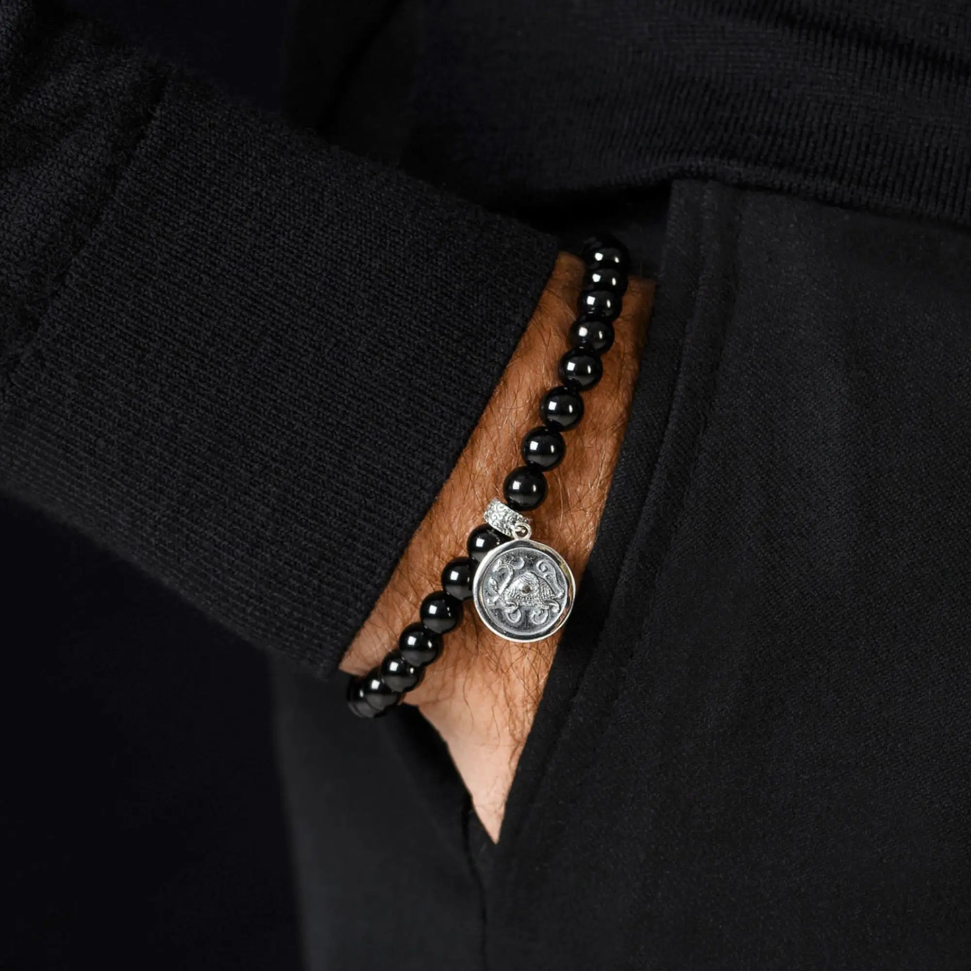 BLACK TOURMALINE - BLACK TORTOISE BRACELET (6MM)