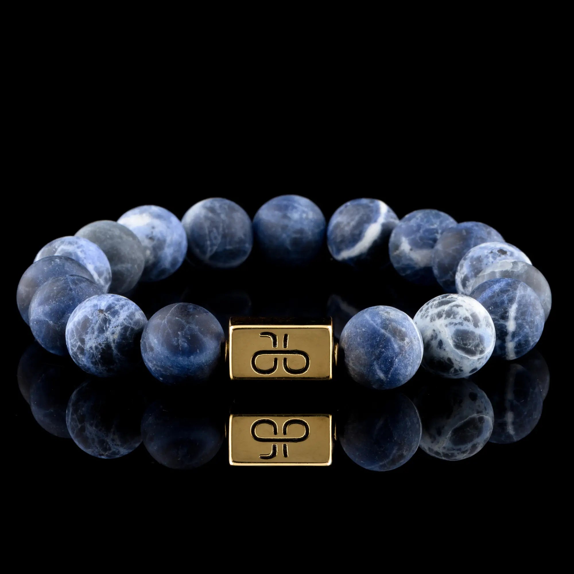 MATTE SODALITE GOLD VERMEIL BRACELET (12MM)