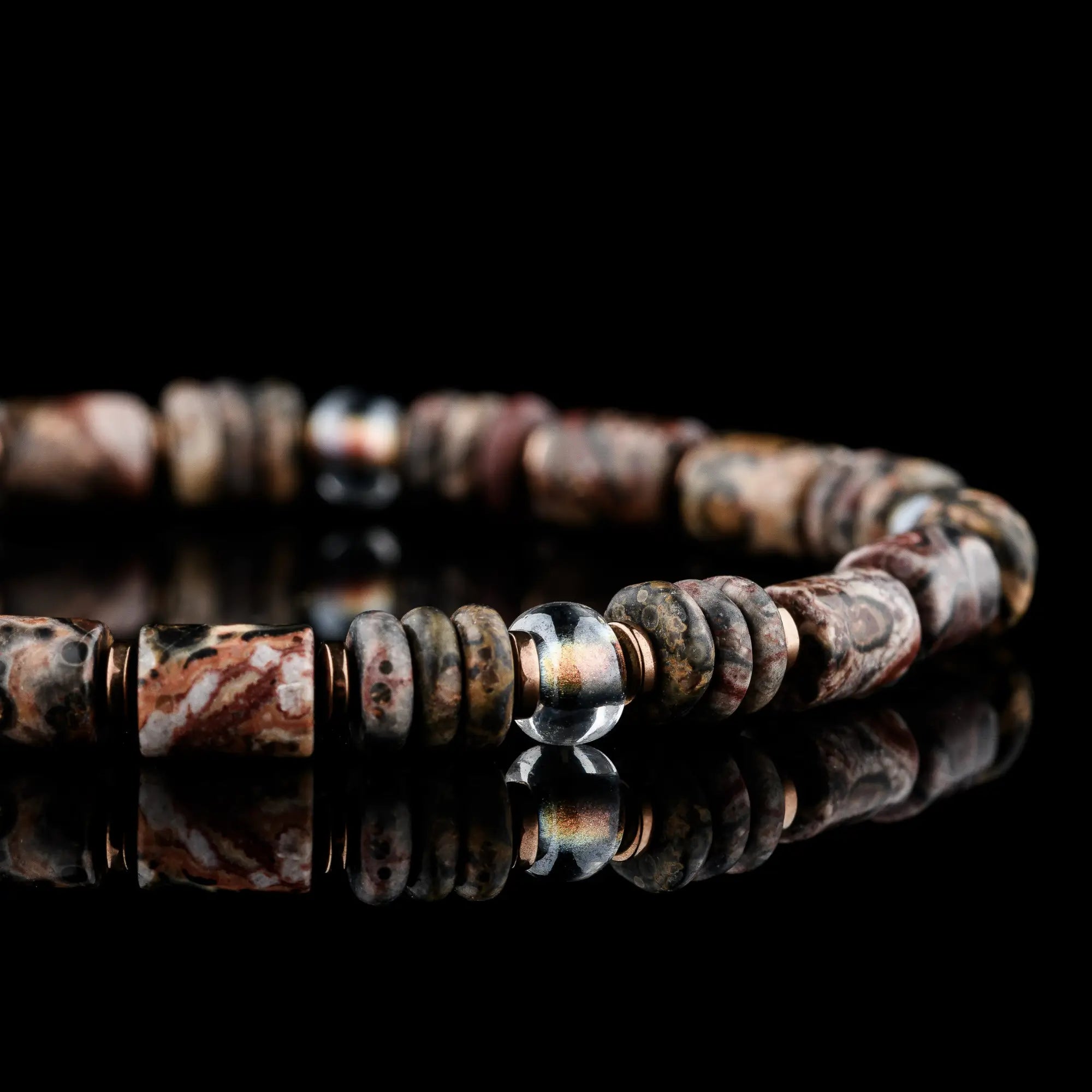 RED LEOPARD SKIN JASPER BRACELET II (6MM)