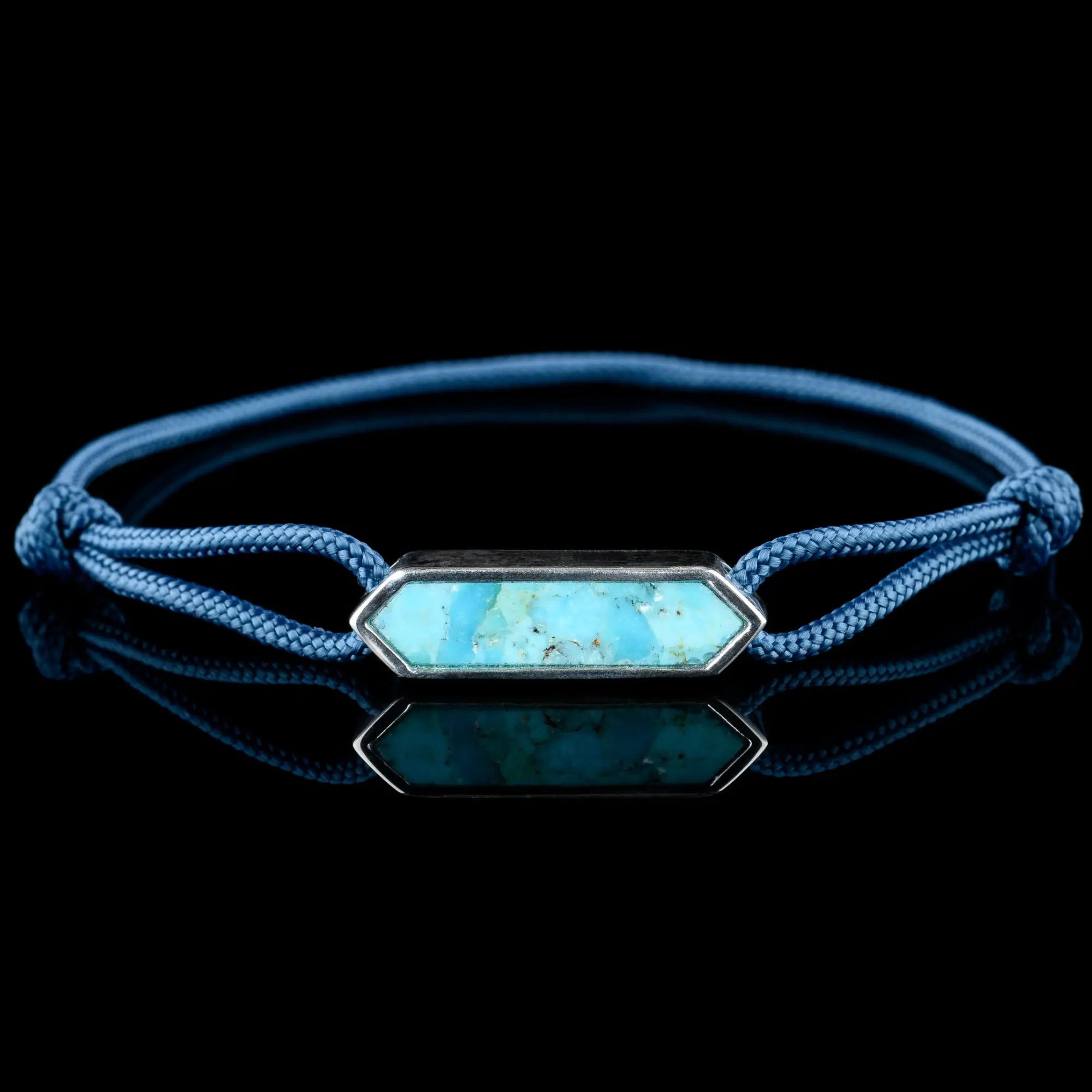 PARACORD MOHAVE TURQUOISE & SILVER BRACELET I