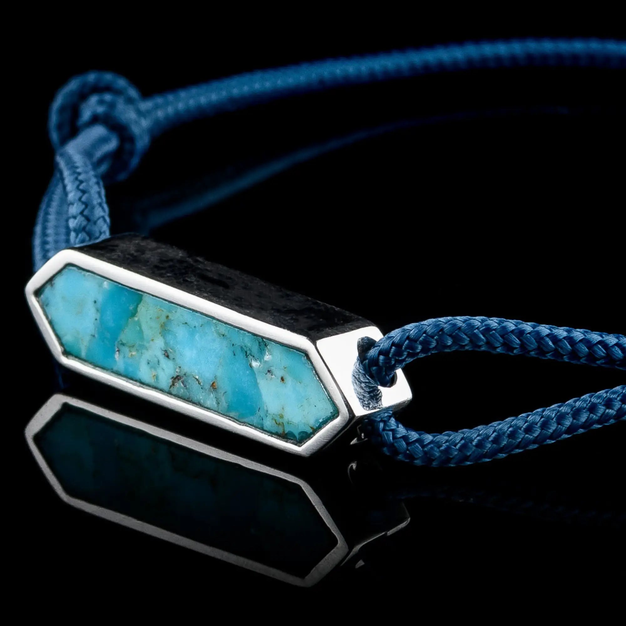 PARACORD MOHAVE TURQUOISE & SILVER BRACELET I