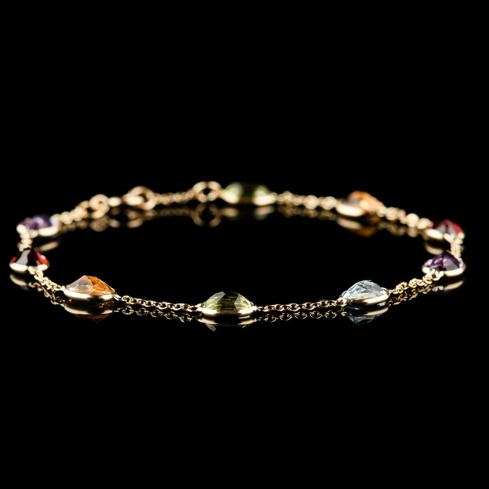 YELLOW GOLD MULTICOLOR BRACELET III (7X5MM)