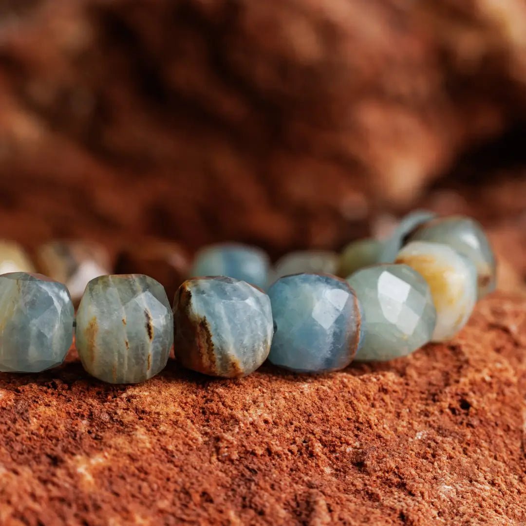 LEMURIAN AQUATINE CALCITE BRACELET I (8MM)