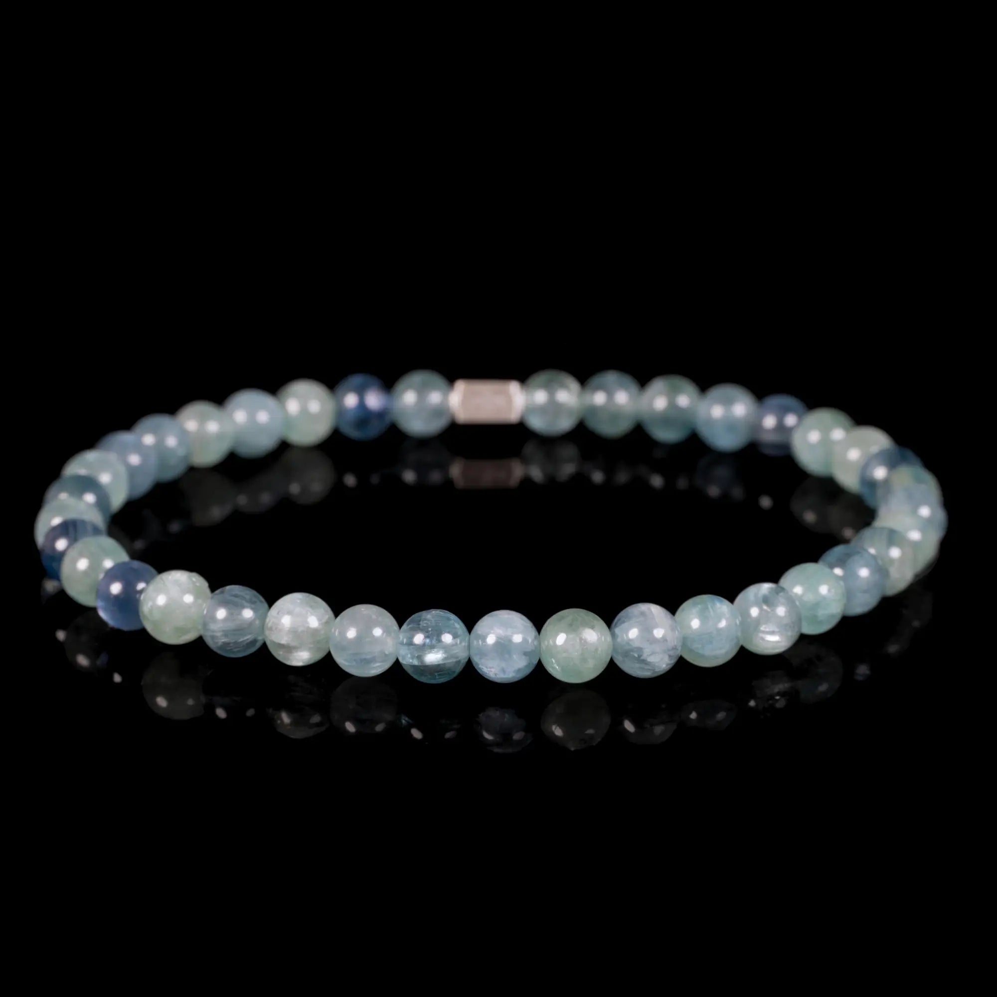 SILVERY BLUE GREEN KYANITE BRACELET I (5.5MM)