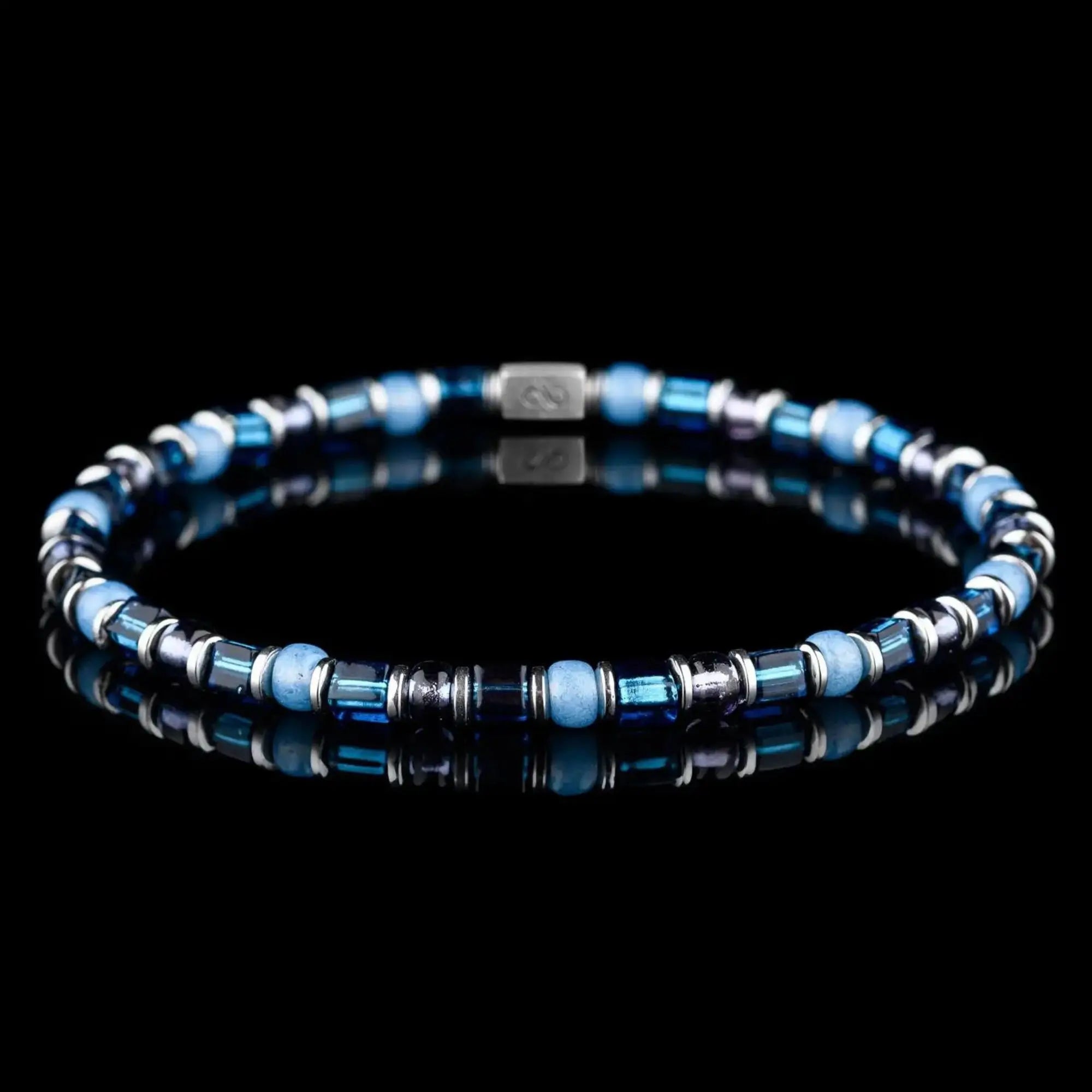 HEMATITE - MULTITONED BLUE BRACELET I (4MM)