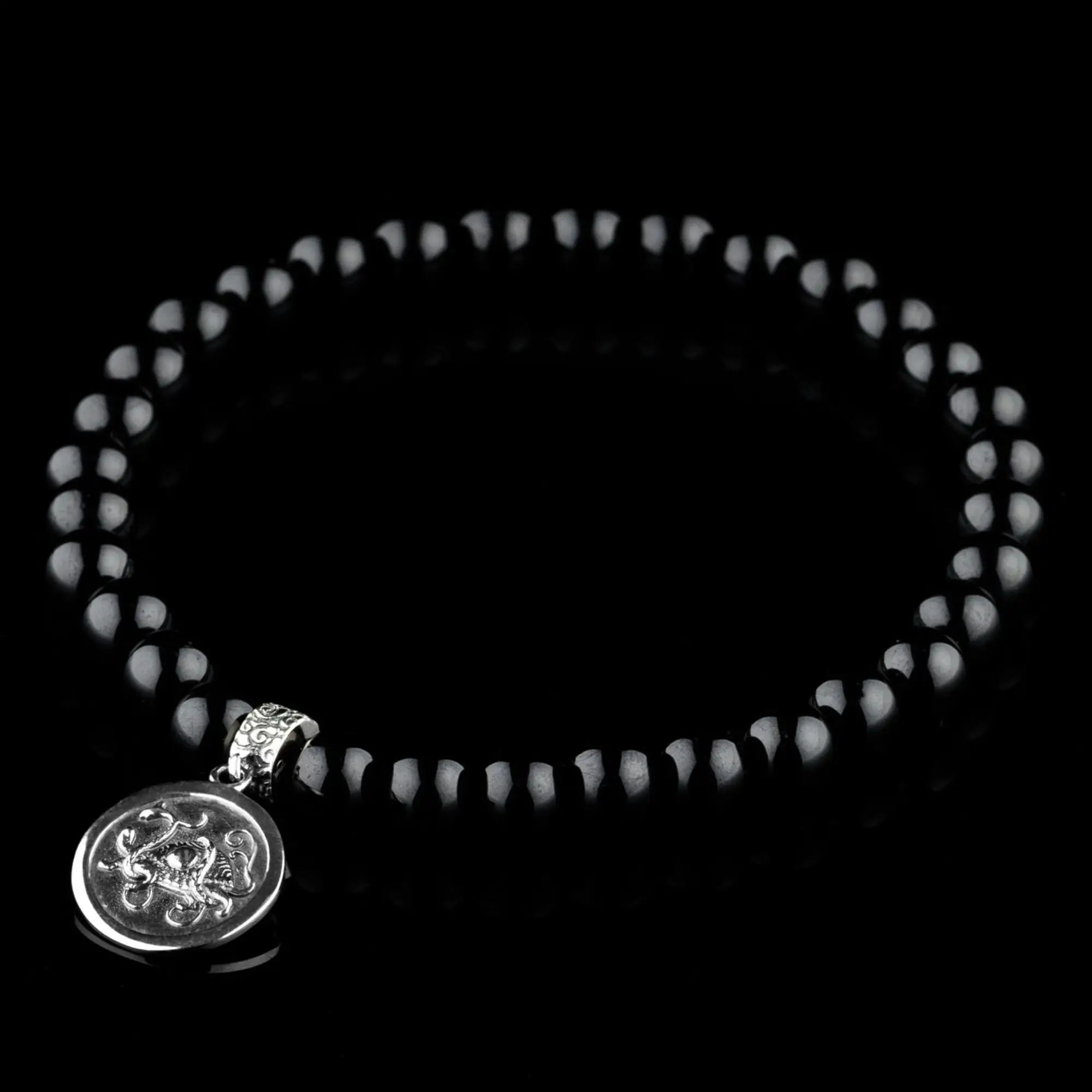 BLACK TOURMALINE - BLACK TORTOISE BRACELET (6MM)