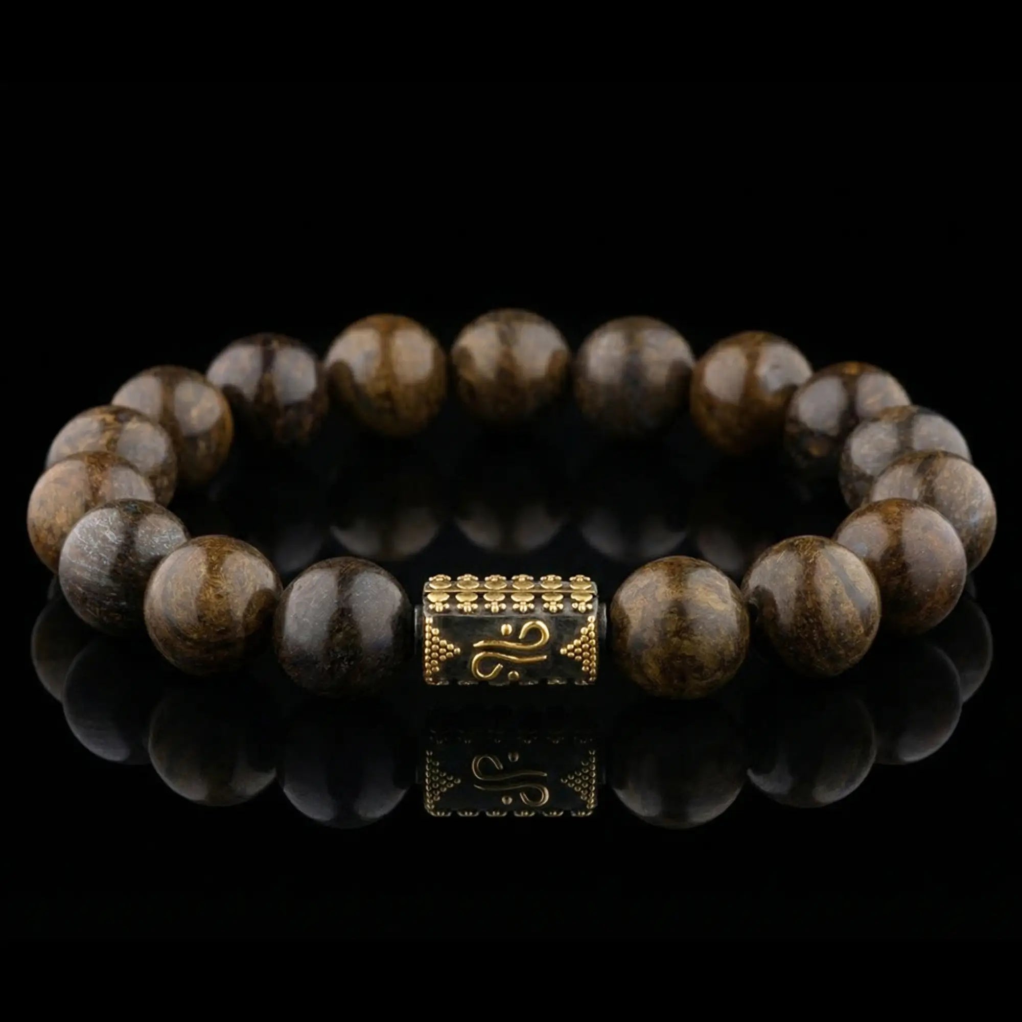 BRONZITE GOLD BRACELET I (12MM)
