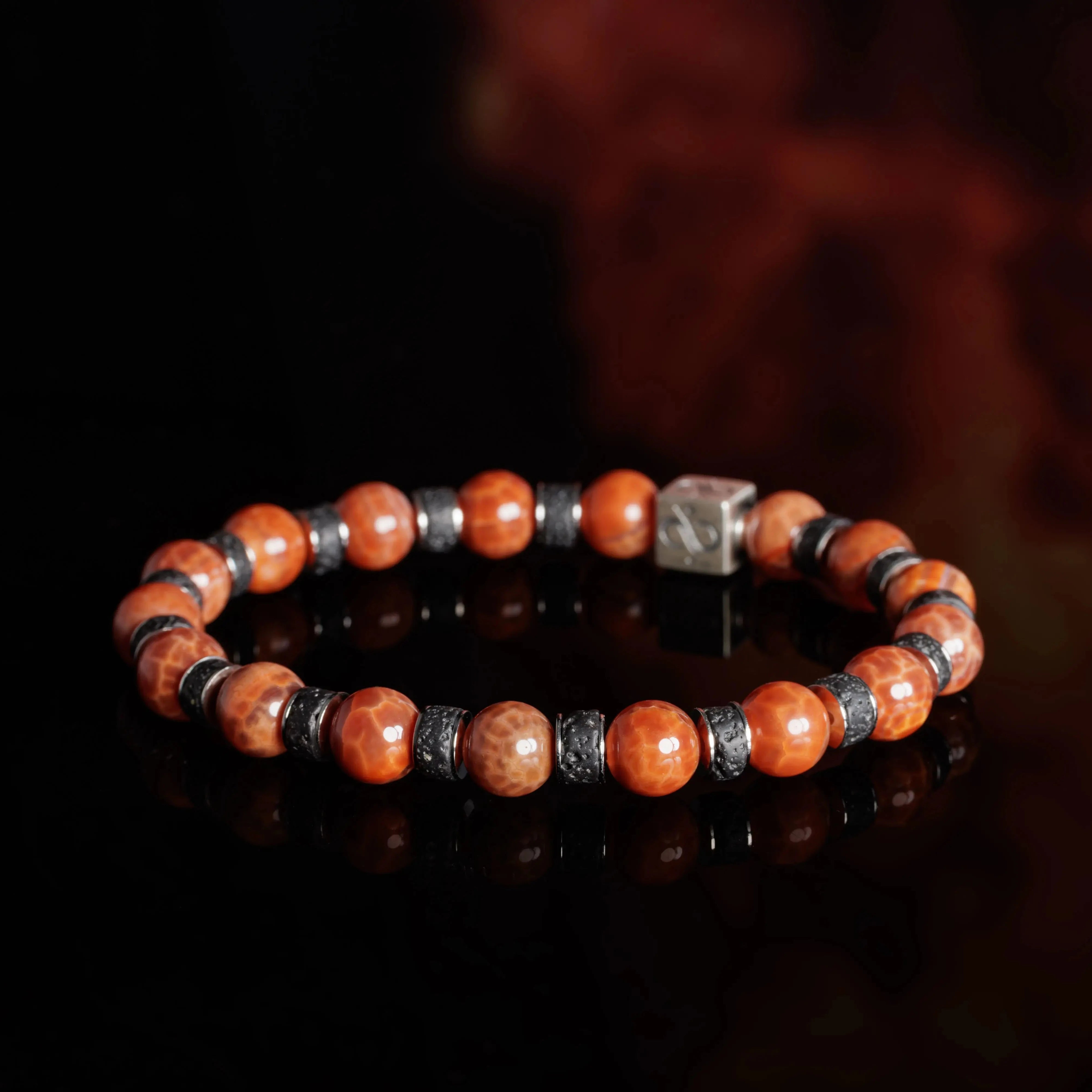 FIRE AGATE - LAVA BRACELET I (8MM)