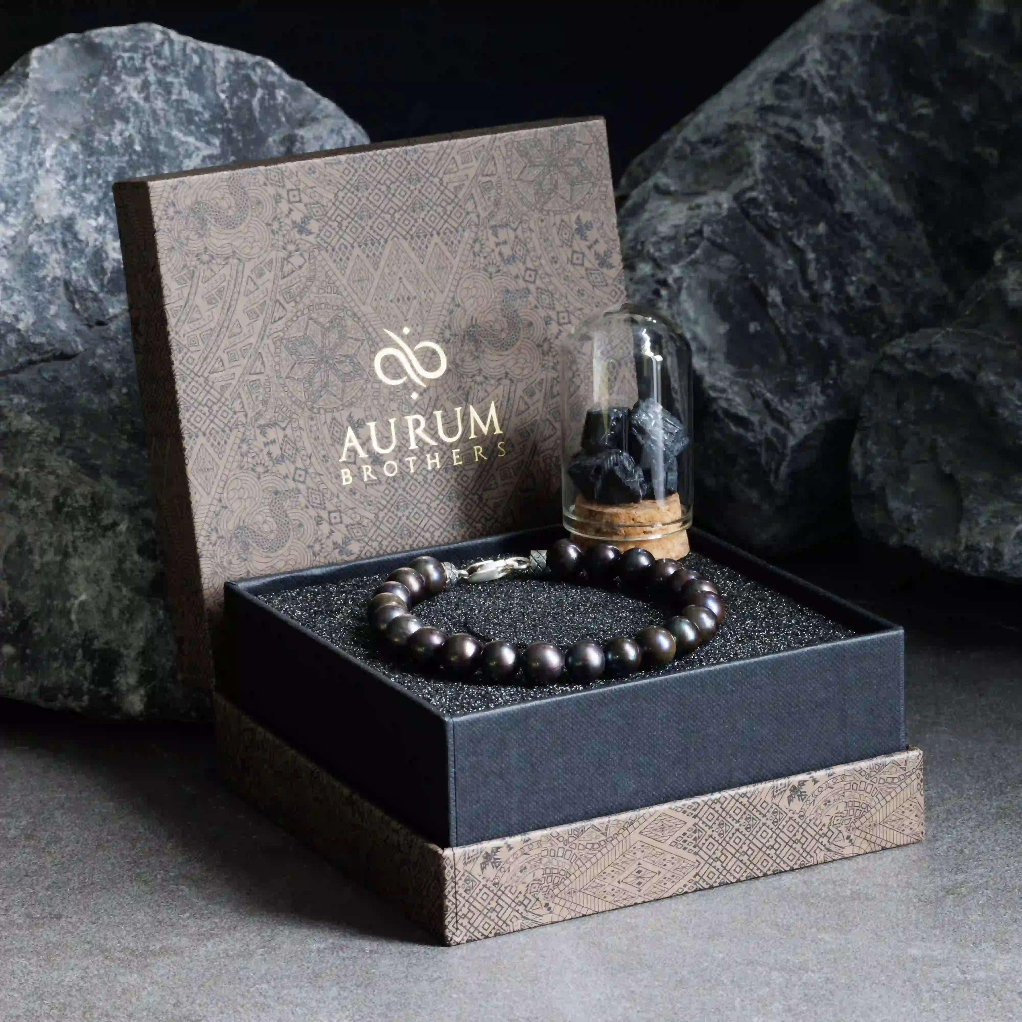 PEACOCK BLACK PEARL BRACELET II (9MM)