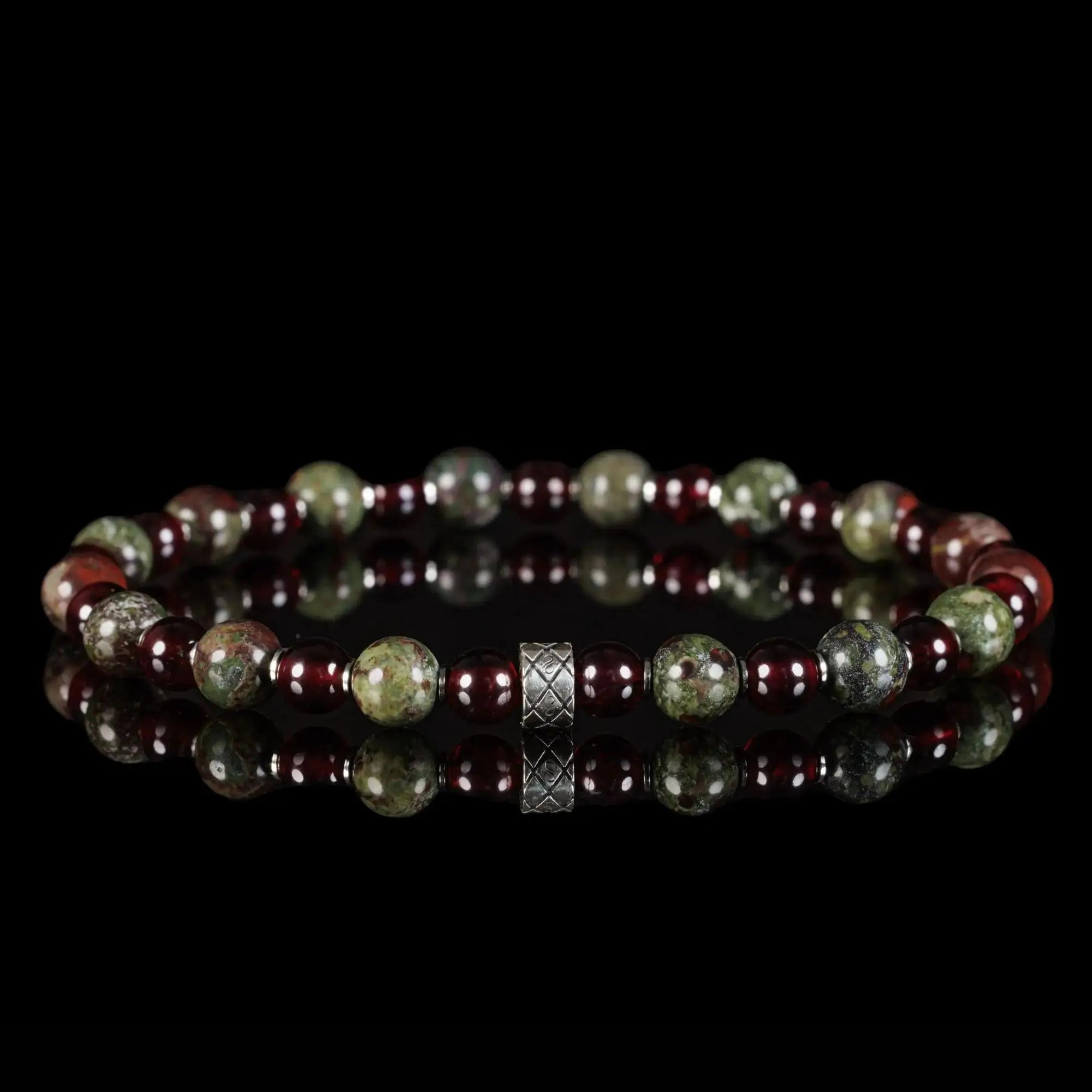 DRAGON BLOOD JASPER - RED GARNET BRACELET X (6MM)