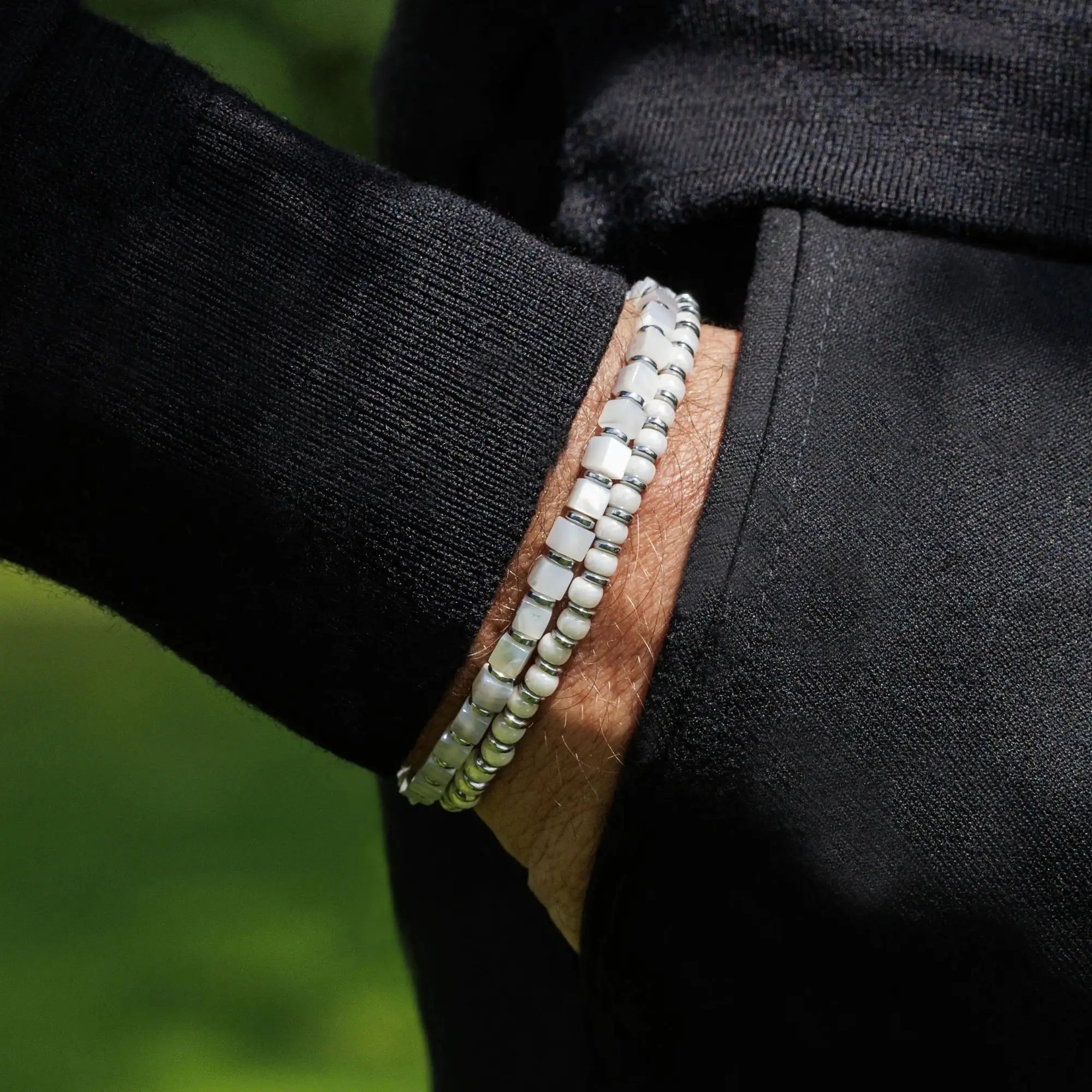 HEMATITE - IVORY BRACELET XIX (4MM)