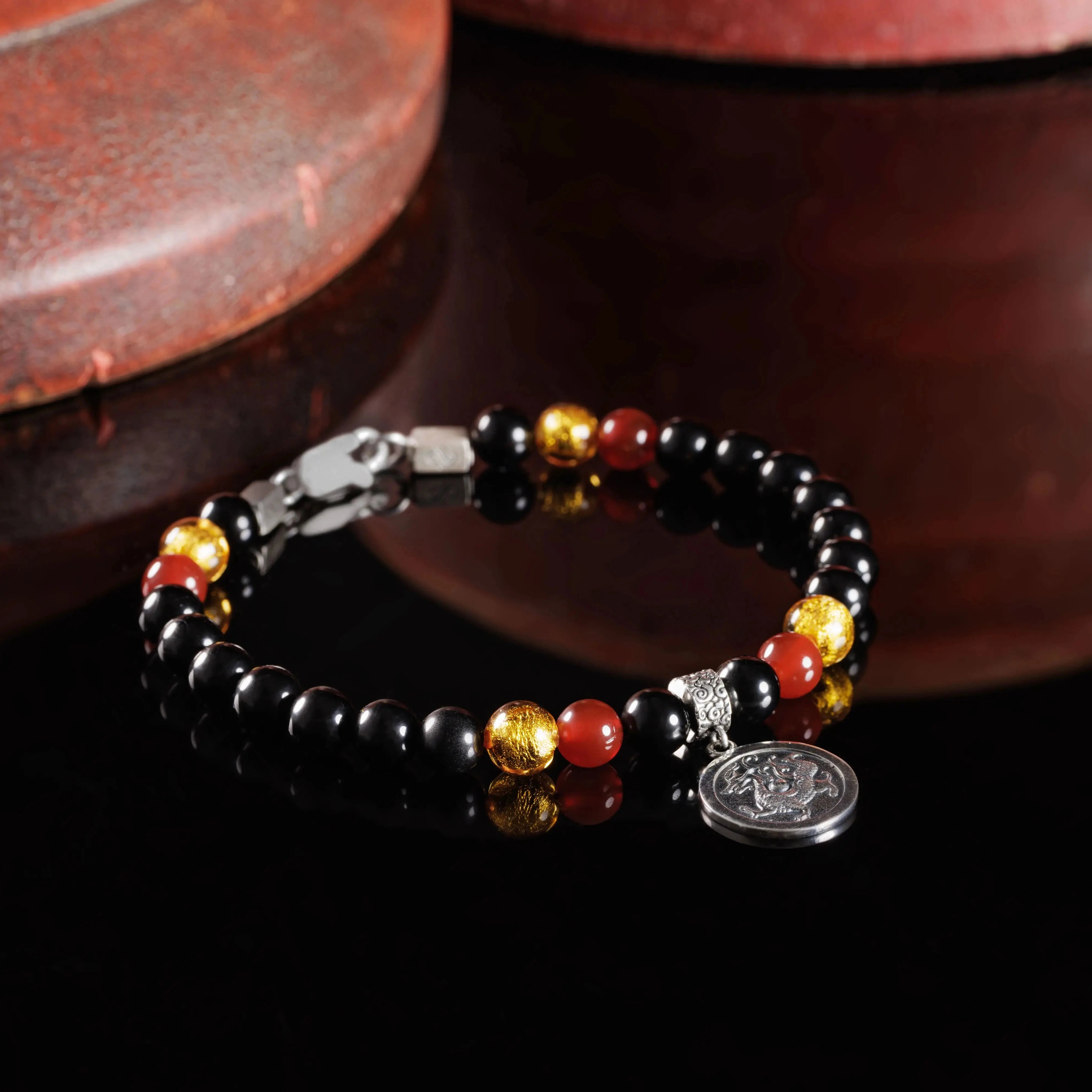 BLACK TOURMALINE - DRAGON BRACELET I (6MM)