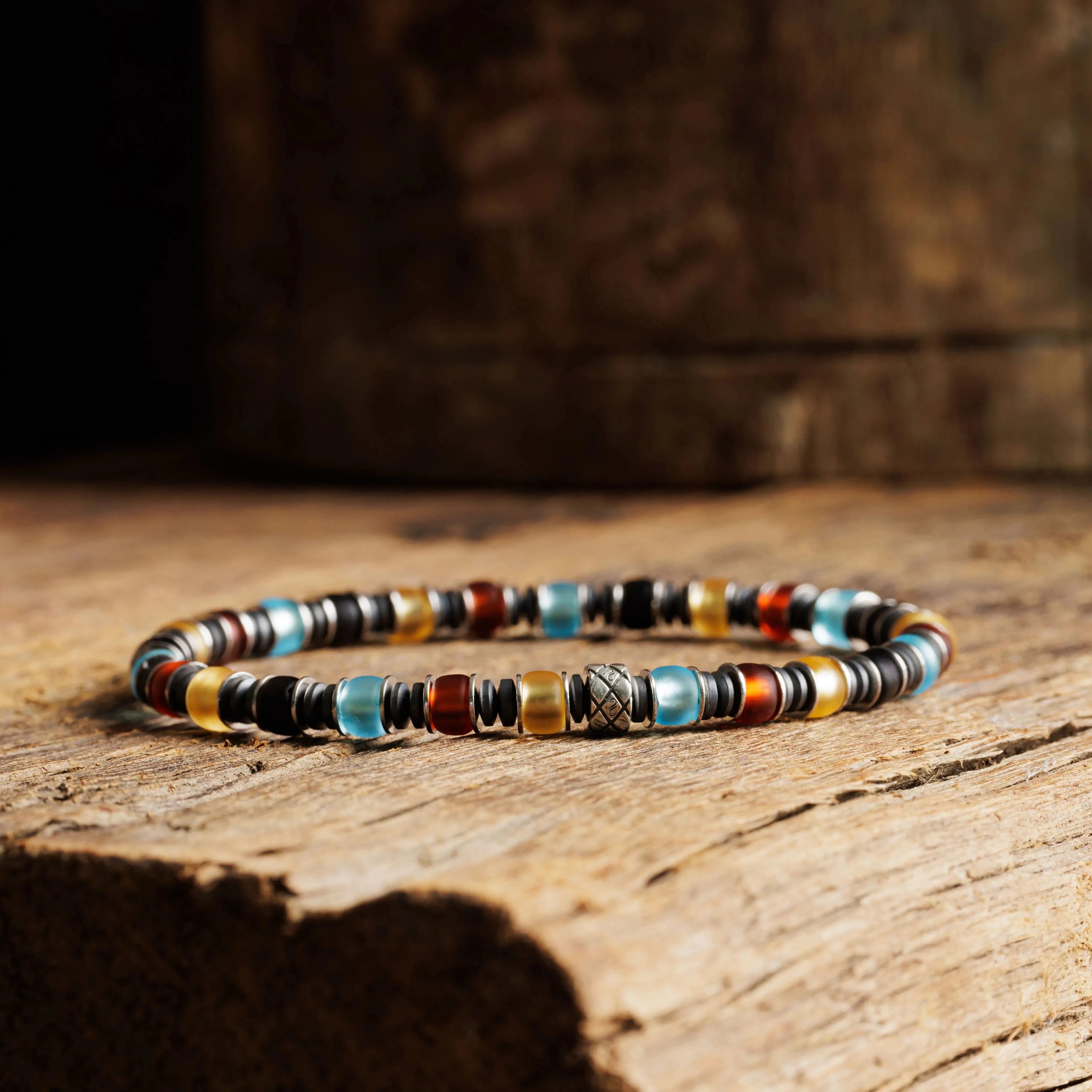 MULTICOLOR SILVER & HEMATITE BRACELET III (6MM)