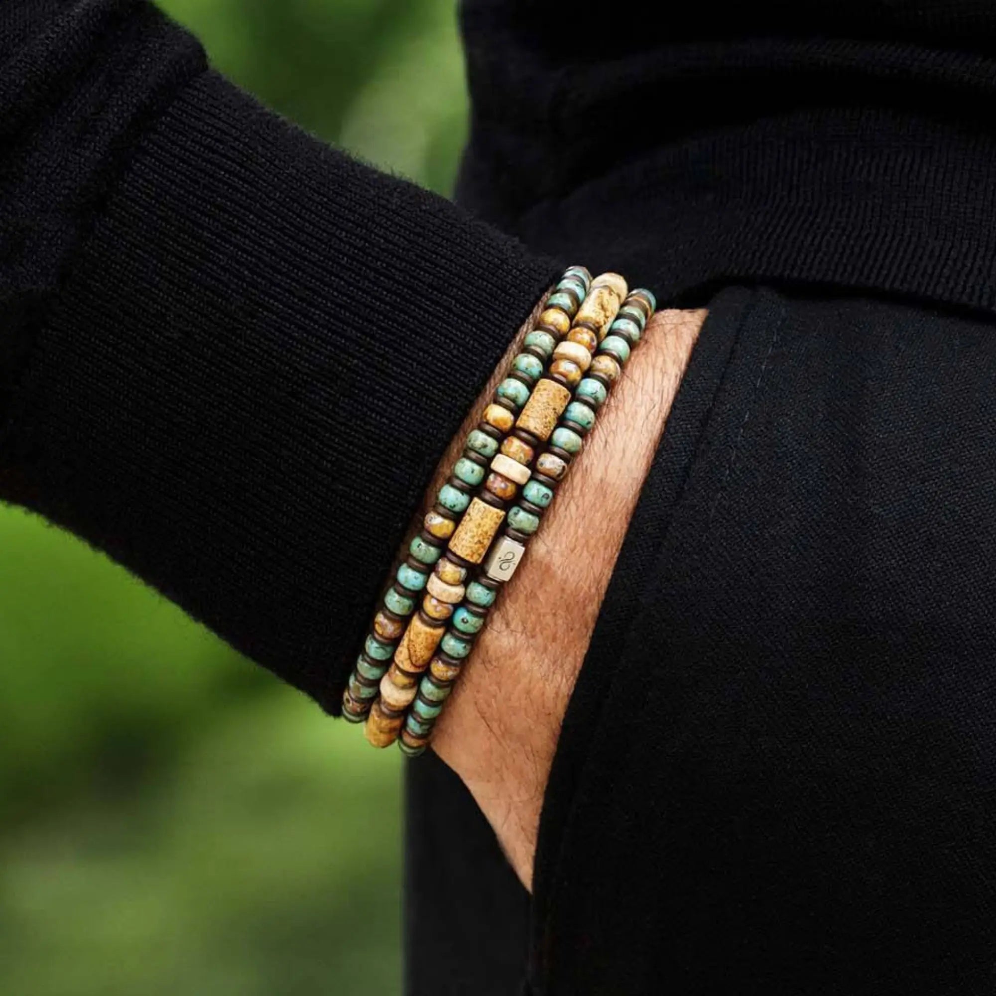 CAMEL-TURQUOISE HEMATITE BRACELET V (4MM)
