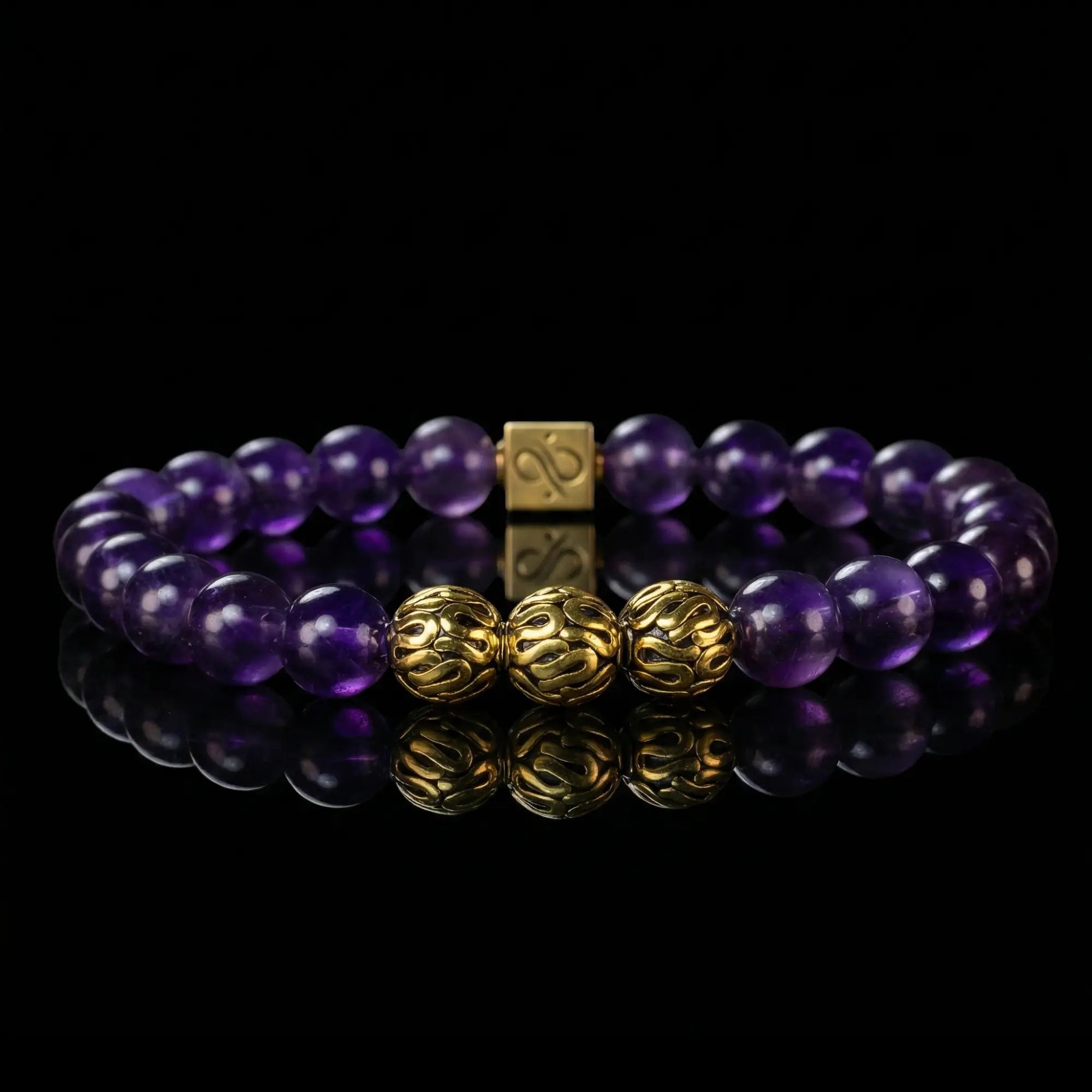 AMETHYST GOLD VERMEIL BRACELET I (8MM)