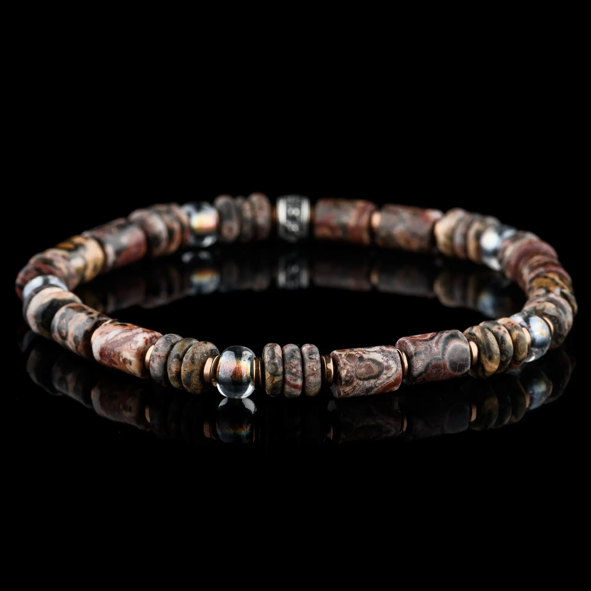 RED LEOPARD SKIN JASPER BRACELET II (6MM)