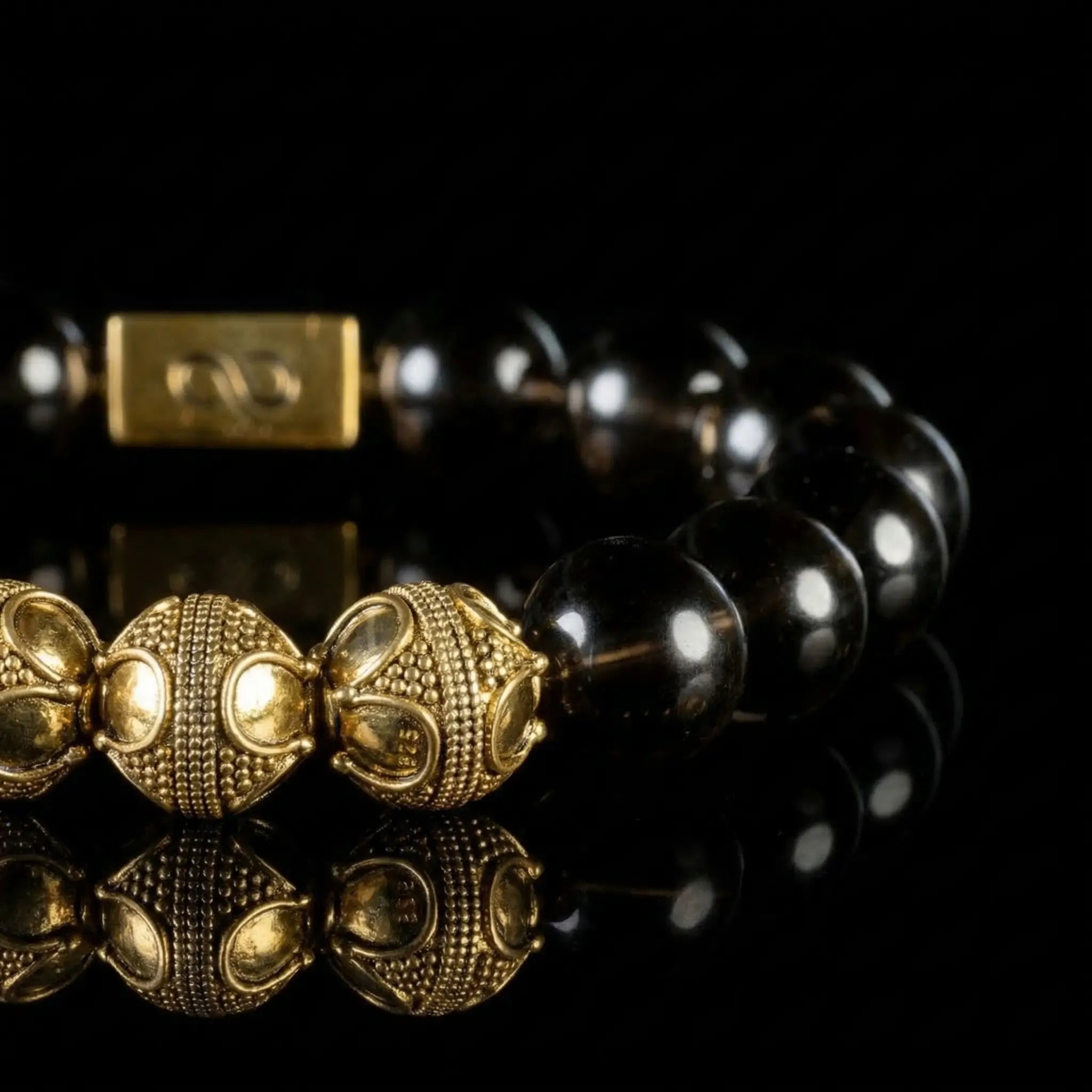 SMOKY QUARTZ GOLD VERMEIL BRACELET I (12MM)