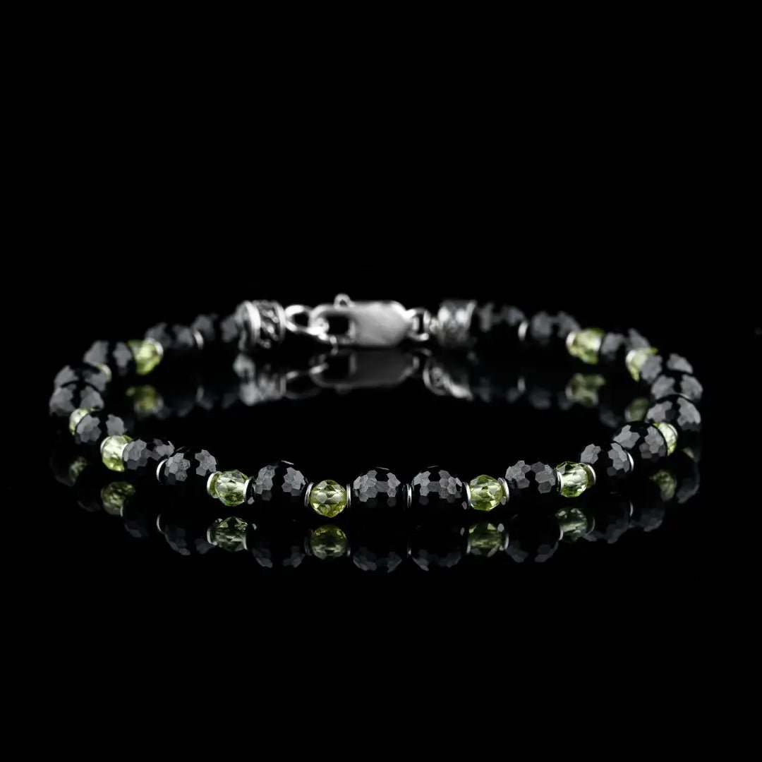 PERIDOT - BLACK SPINEL BRACELET I (4-6MM)