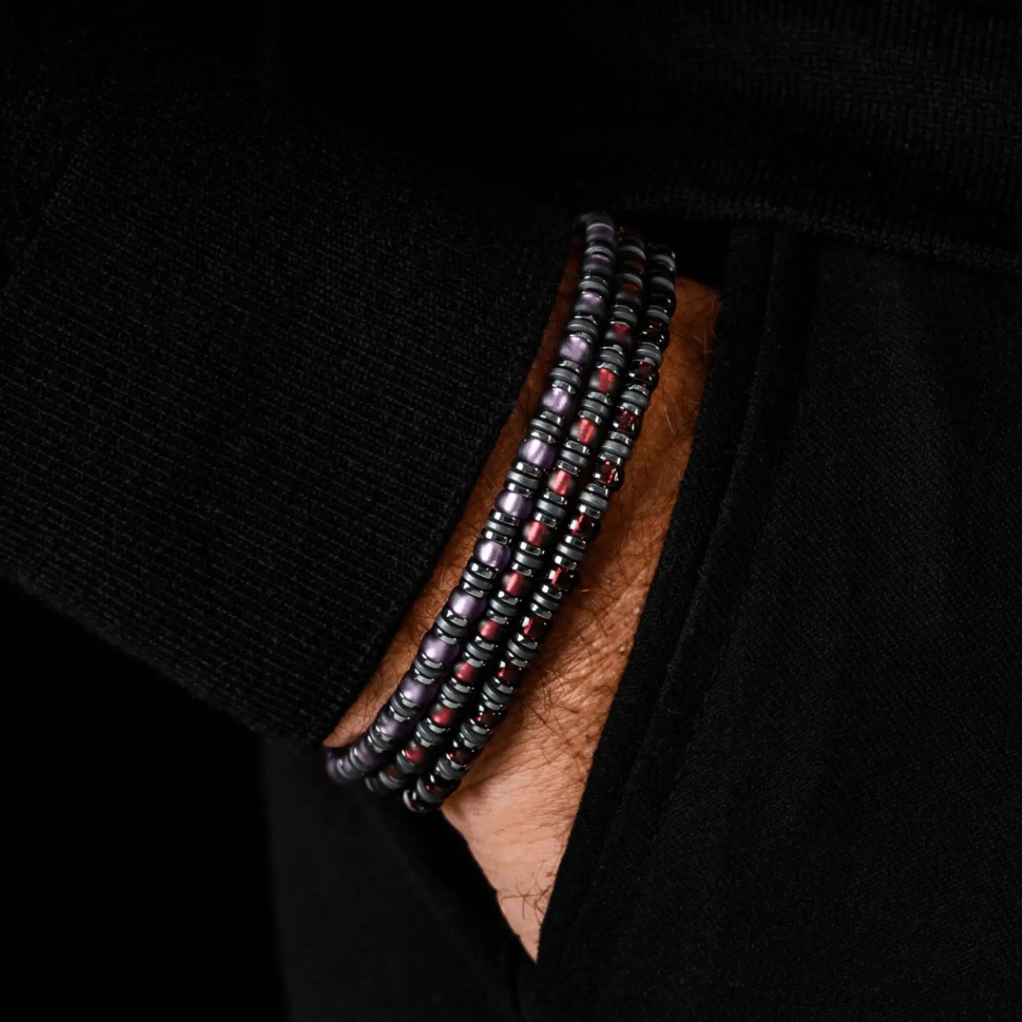 HEMATITE - SHINY WINE RED BRACELET XXII (4MM)