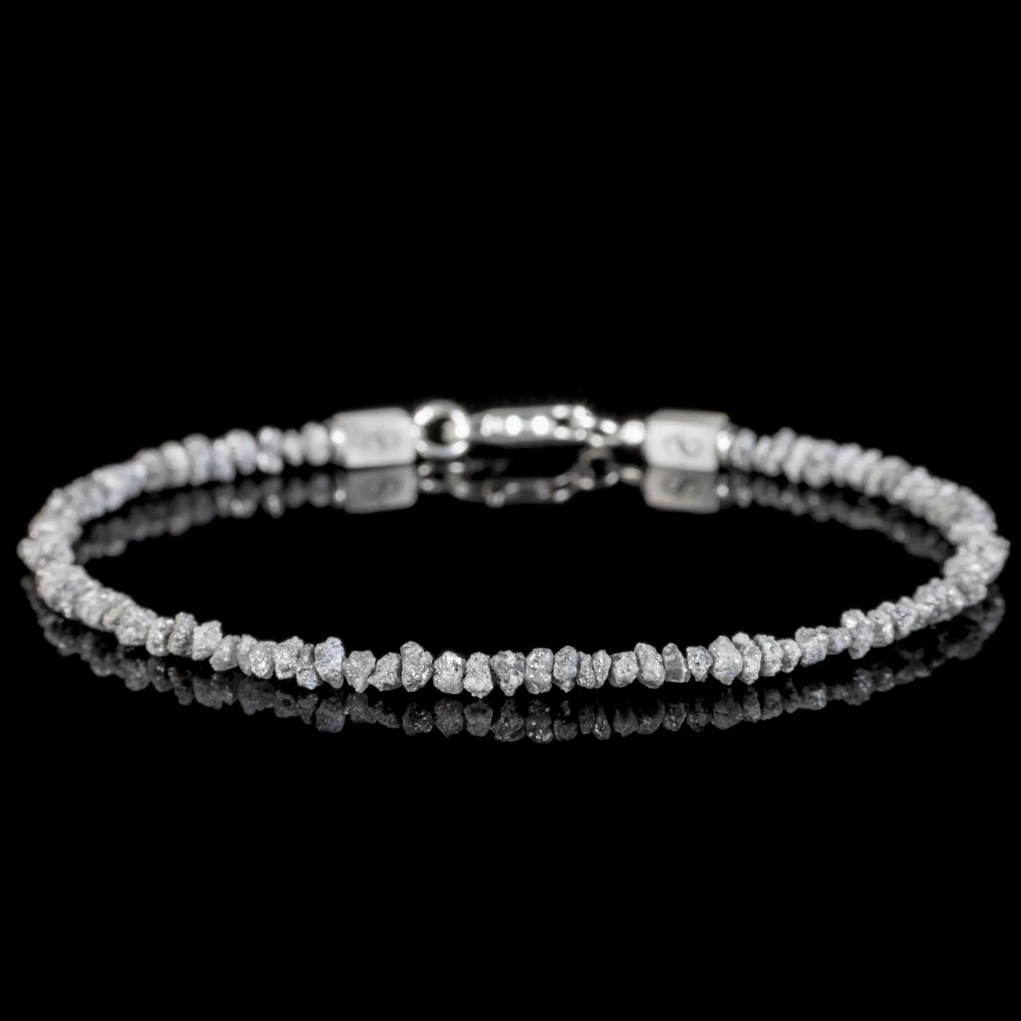 RAW SILVERY DIAMOND BRACELET I (2-2.5MM)