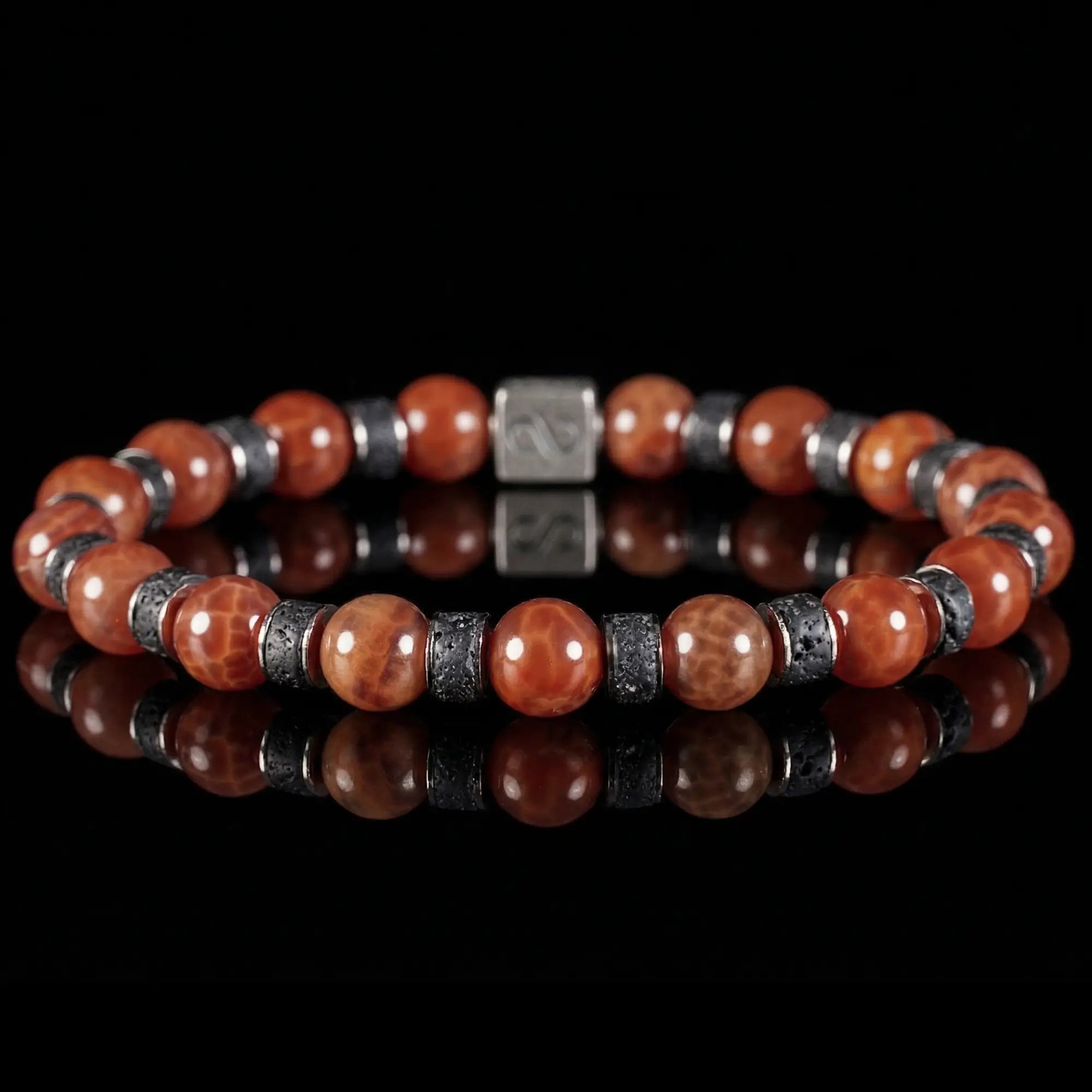 FIRE AGATE - LAVA BRACELET I (8MM)