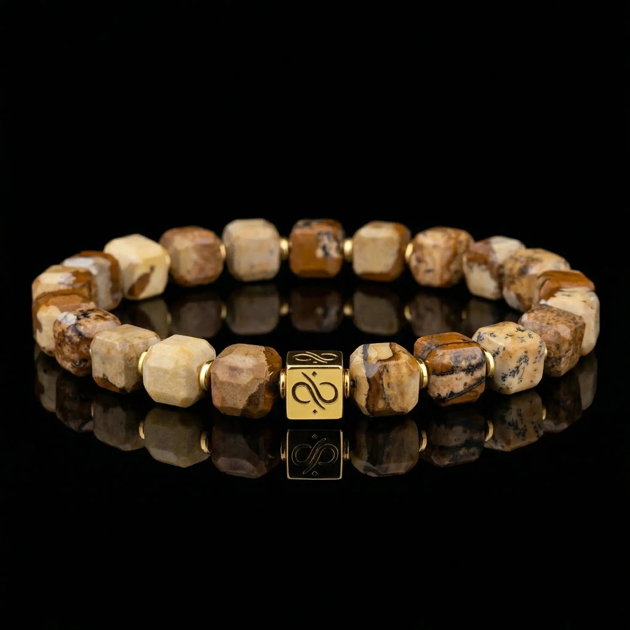 LANDSCAPE JASPER GOLD VERMEIL BRACELET I (8MM)