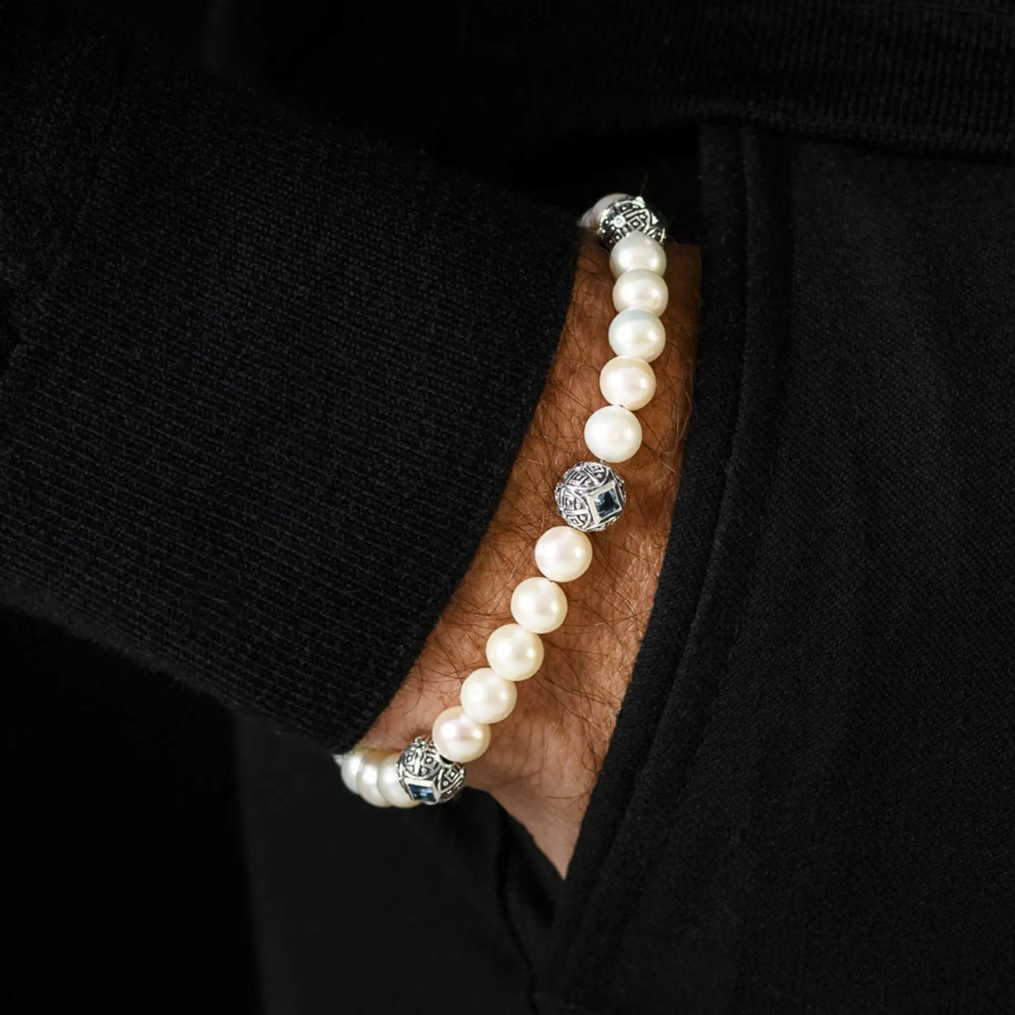 PALADIN SWISS BLUE TOPAZ - PEARL BRACELET II (8MM)