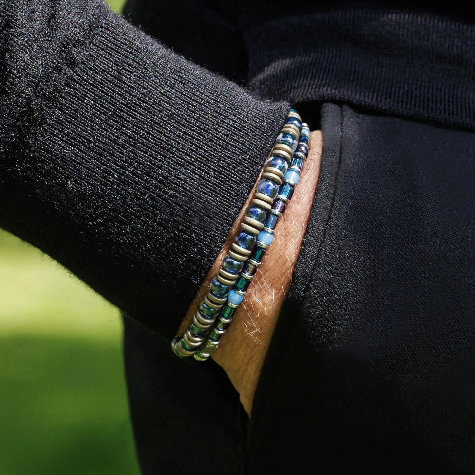 HEMATITE BRONZE - BLUE BRACELET I (6MM)