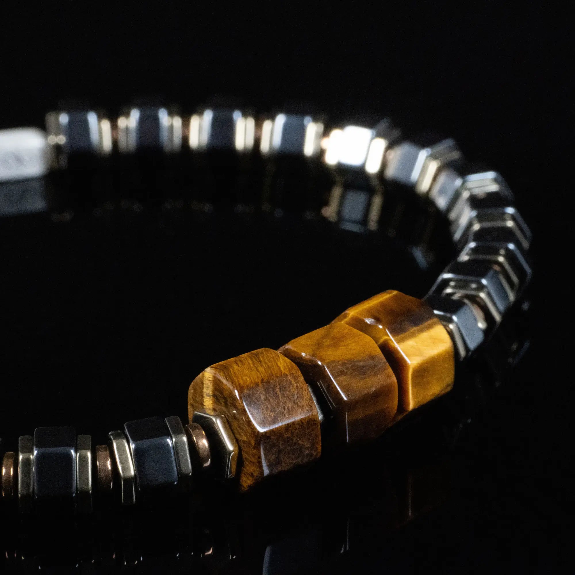 TIGER EYE - HEMATITE BRACELET XXI (6-9MM)