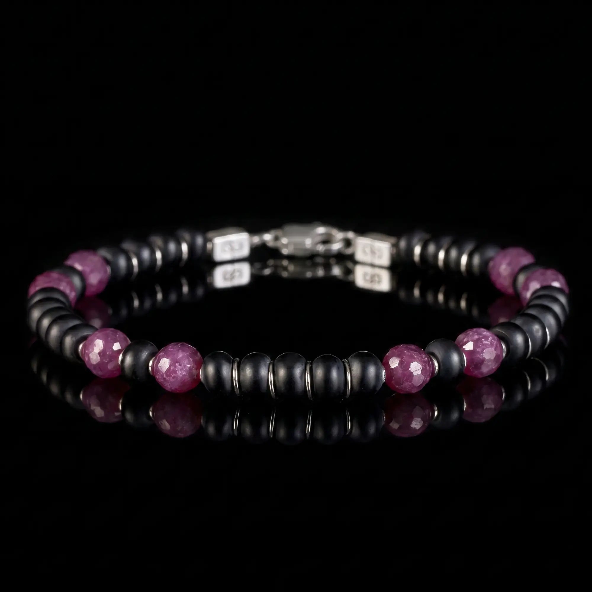 RUBY - BLACK ONYX BRACELET II (6MM)