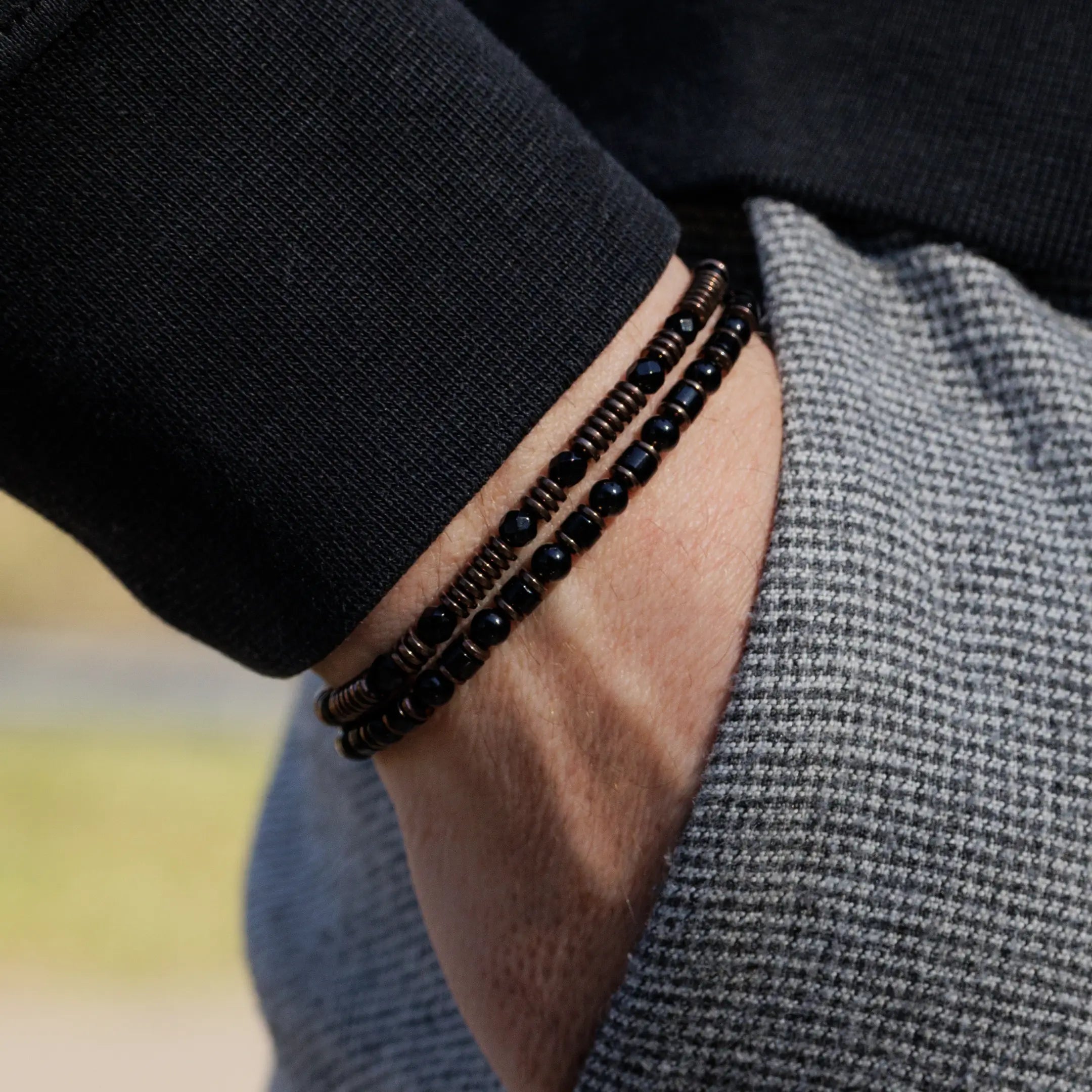 ONYX BASTION BRACELET PAIR (4MM)