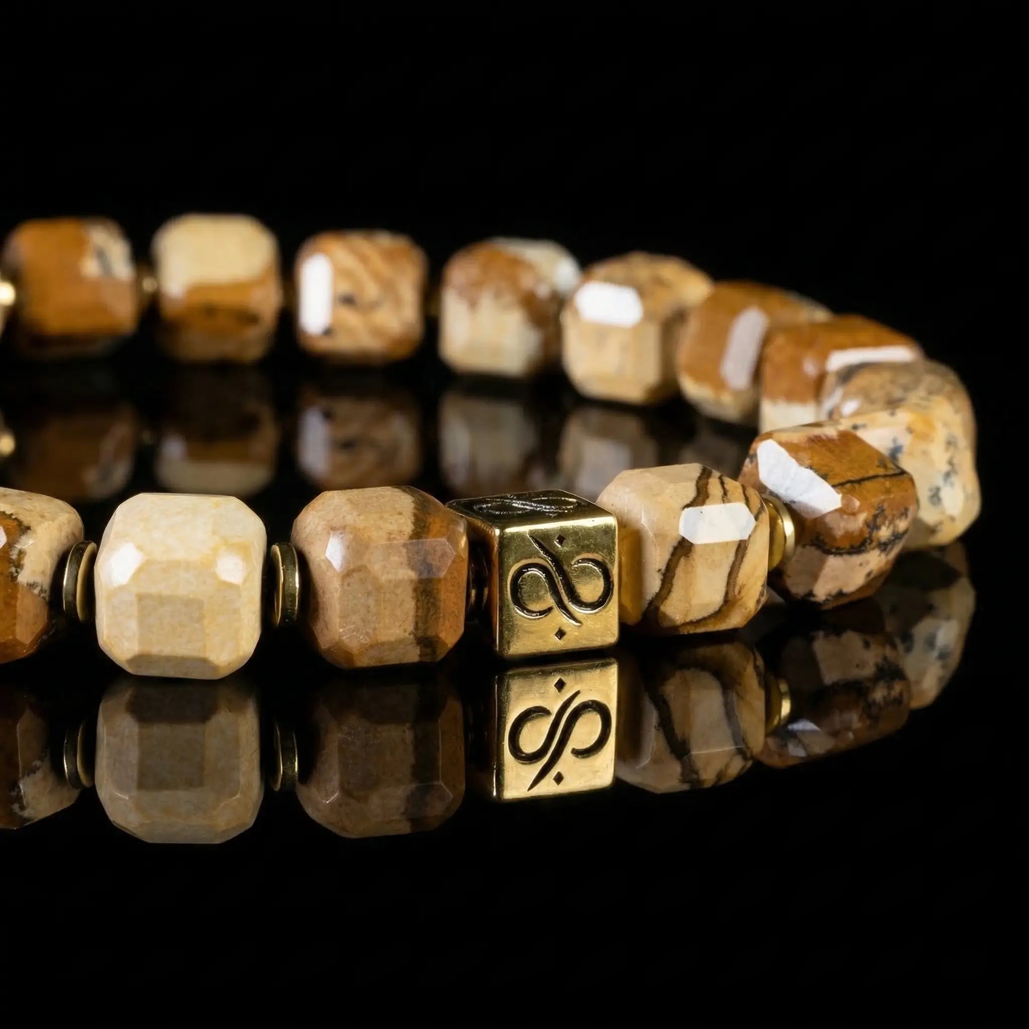 LANDSCAPE JASPER GOLD VERMEIL BRACELET I (8MM)